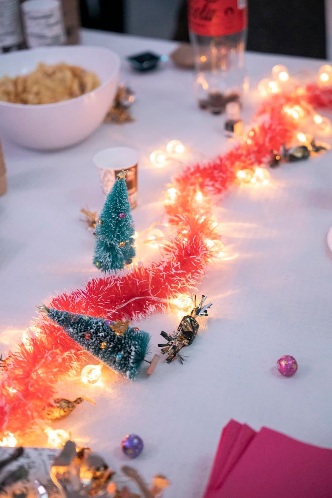 Détail de décoration lors d'une soirée de fin d'année
